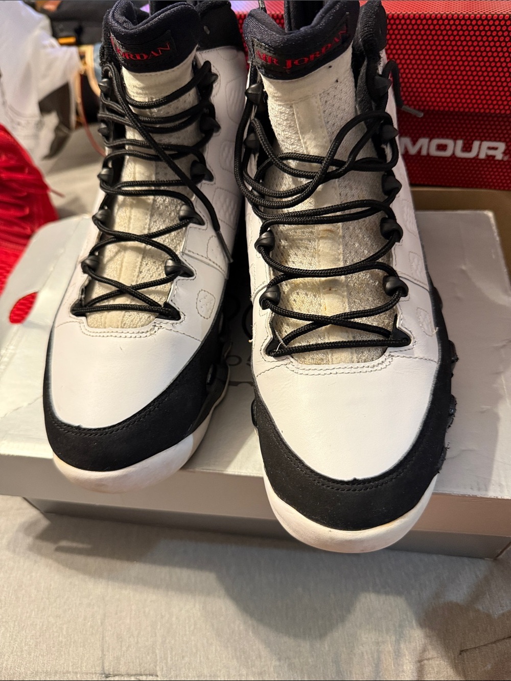 Air Jordan 9 Retro White Black Basketball Sneakers